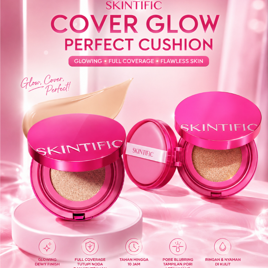 Skintific Cover Glow Perfect Cushion / Skintific cover glow cushion / skintific cushion / skintific 