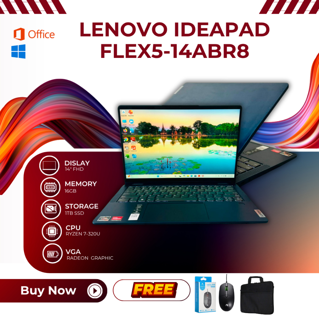 Laptop Lenovo Ideapad Flex5 / Ryzen7-7320U/ 16GB / SSD 1TB / Touchscreen Flip360