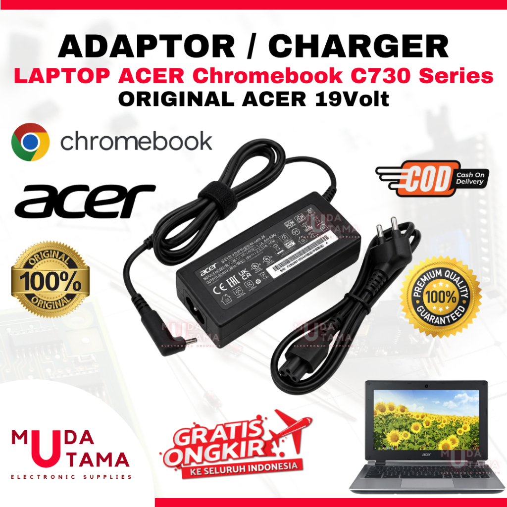 Adaptor Charger Laptop ACER Chromebook C730 Series - Adaptor Laptop ACER Chromebook C730 Series - Ad