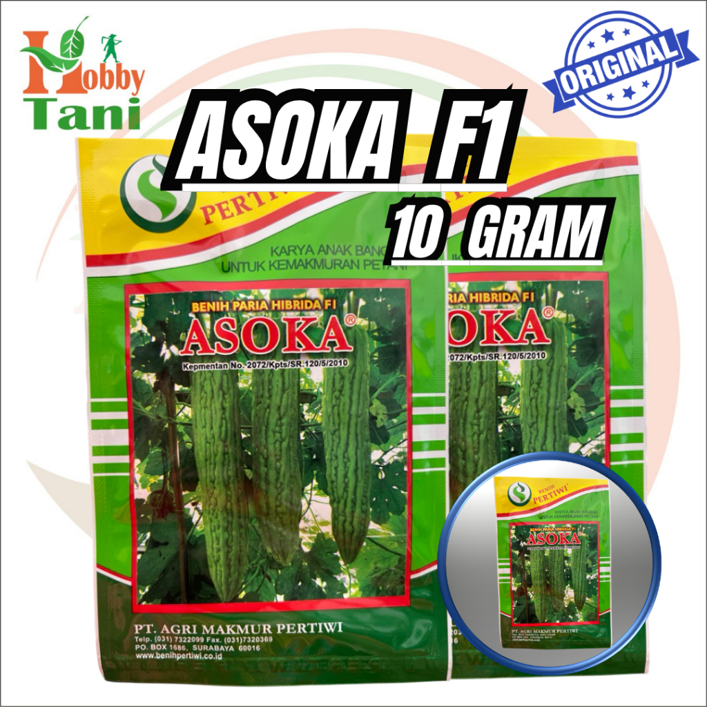 [ORIGINAL] Benih/Bibit pare/paria ASOKA F1 Pertiwi 10 gr Kemasan Pabrik