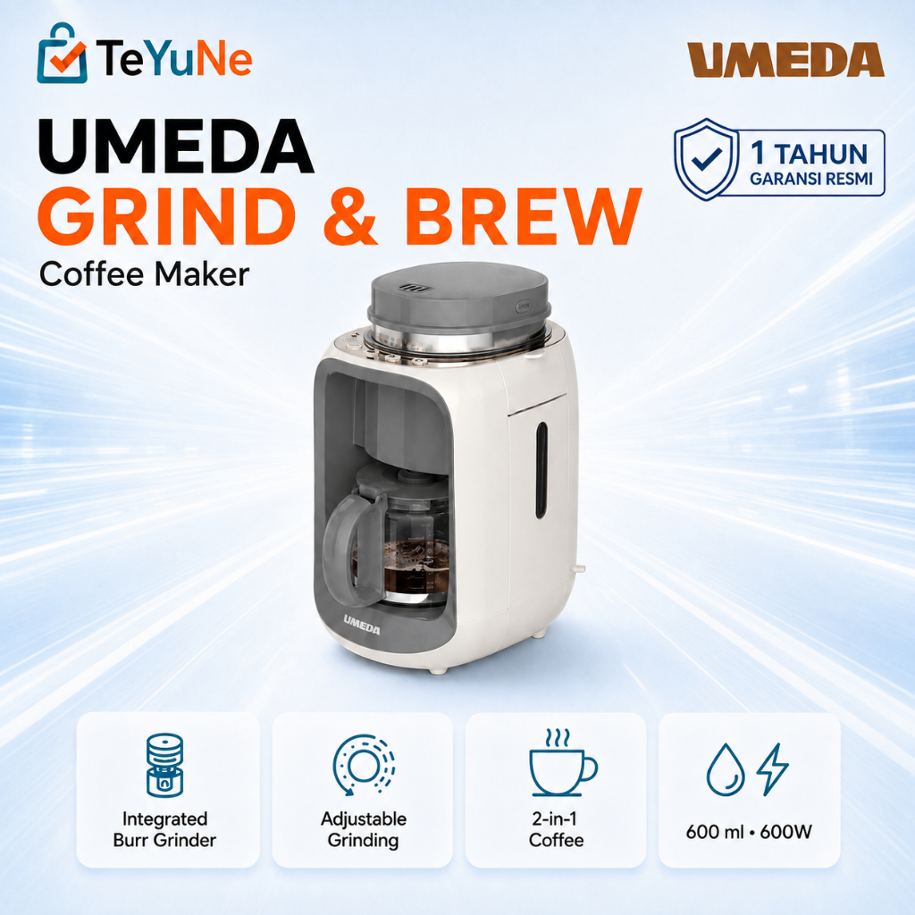 UMEDA Grind and Brew Coffee Maker Mesin Kopi Otomatis Coffee Grinder Drip Coffee