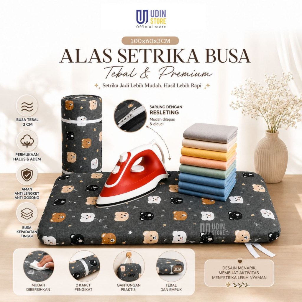 Alas setrika busa inoac 100x60x3 cm / alas gosok busa 3cm anti kempes udinstore inoac