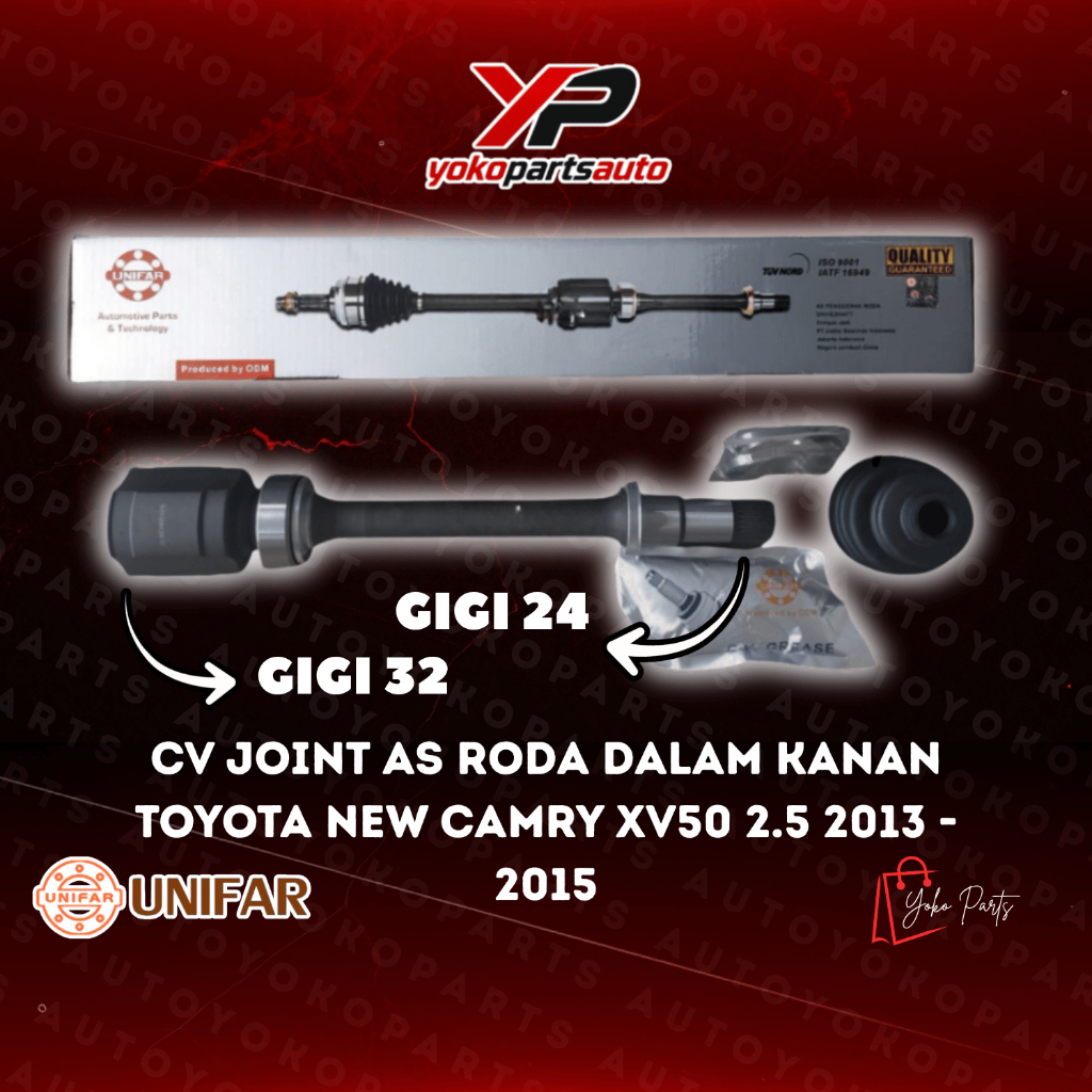 CV Joint As Roda Dalam Kanan Toyota New Camry XV50 2.5 2013 - 2015 Unifar
