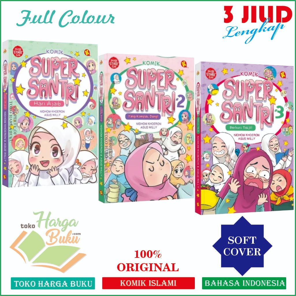 Paket 3 Komik Super Santri Jilid 1 2 3 FULL COLOR Buku Anak Islam ORIGINAL Pustaka Al-Kautsar Kids