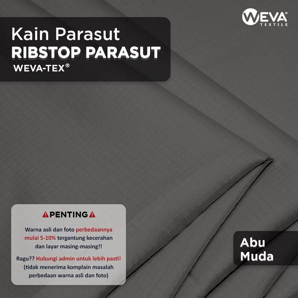 RIBSTOP PARASUT Abu Muda 14 Bahan Kain Ribstop Parasut Anti Air Kain Jaket Celana Dan Tas Ribstop Mu