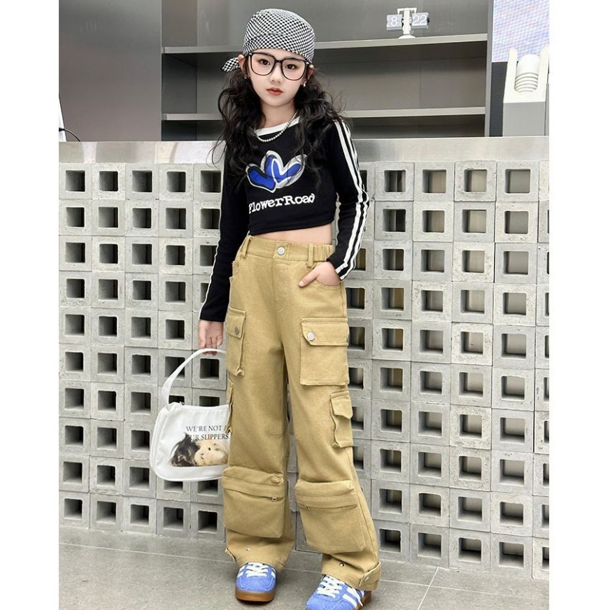 [MIKAELLA] SETELAN ANAK CEWEK FLOWER ROAD BAJU ANAK TANGGUNG CELANA CARGO MODIS KEKINIAN IMPORT