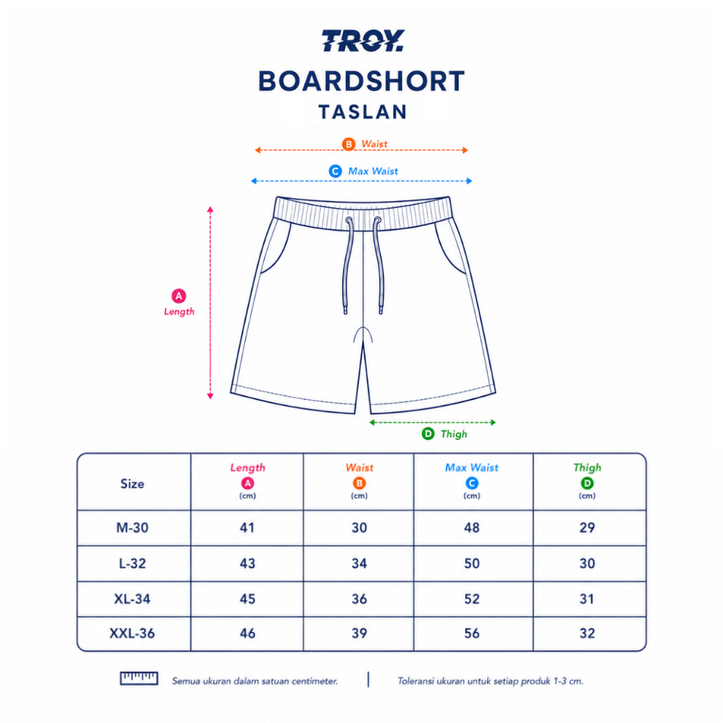 Troy Company Boardshort Black Doodle - Celana Pendek Pria Hitam PTD 2180