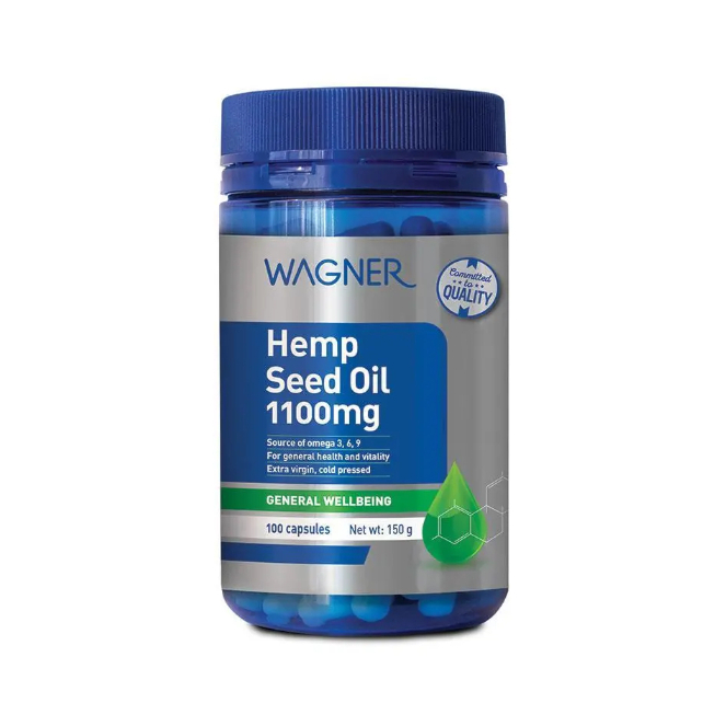 Wagner Hemp Seed Oil 1100mg 100 Capsules