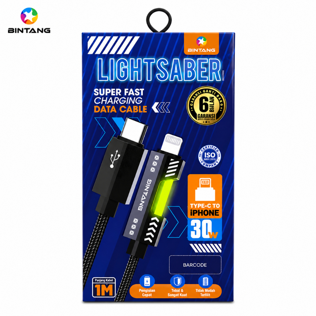 CBL DT BT LIGHTSABER TYPE-C TO LIGHTNING 30W