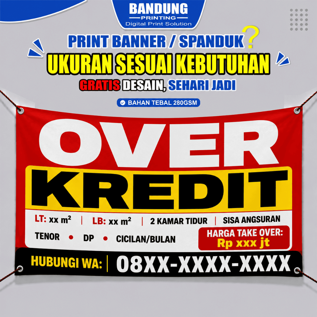 Cetak Spanduk Banner Custom Murah Full Color Print Baliho Backdrop Promosi Iklan Dekorasi UMKM banne