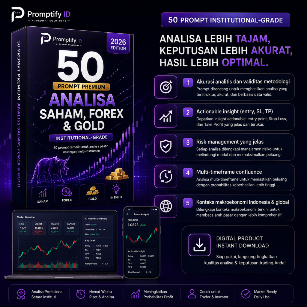 50 Prompt AI Analisa Saham, Forex & Gold | Prompt Analisis Keuangan