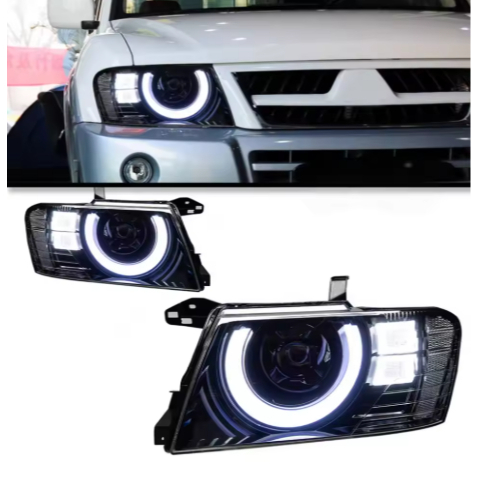 DS Headlights For Mitsubishi Pajero V73 2004-2016 Montero DRL Day Running Light Head Lamp LED Bulb F