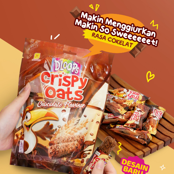 DLOOPS CRISPY OAT COKLAT 80 GR POUCH