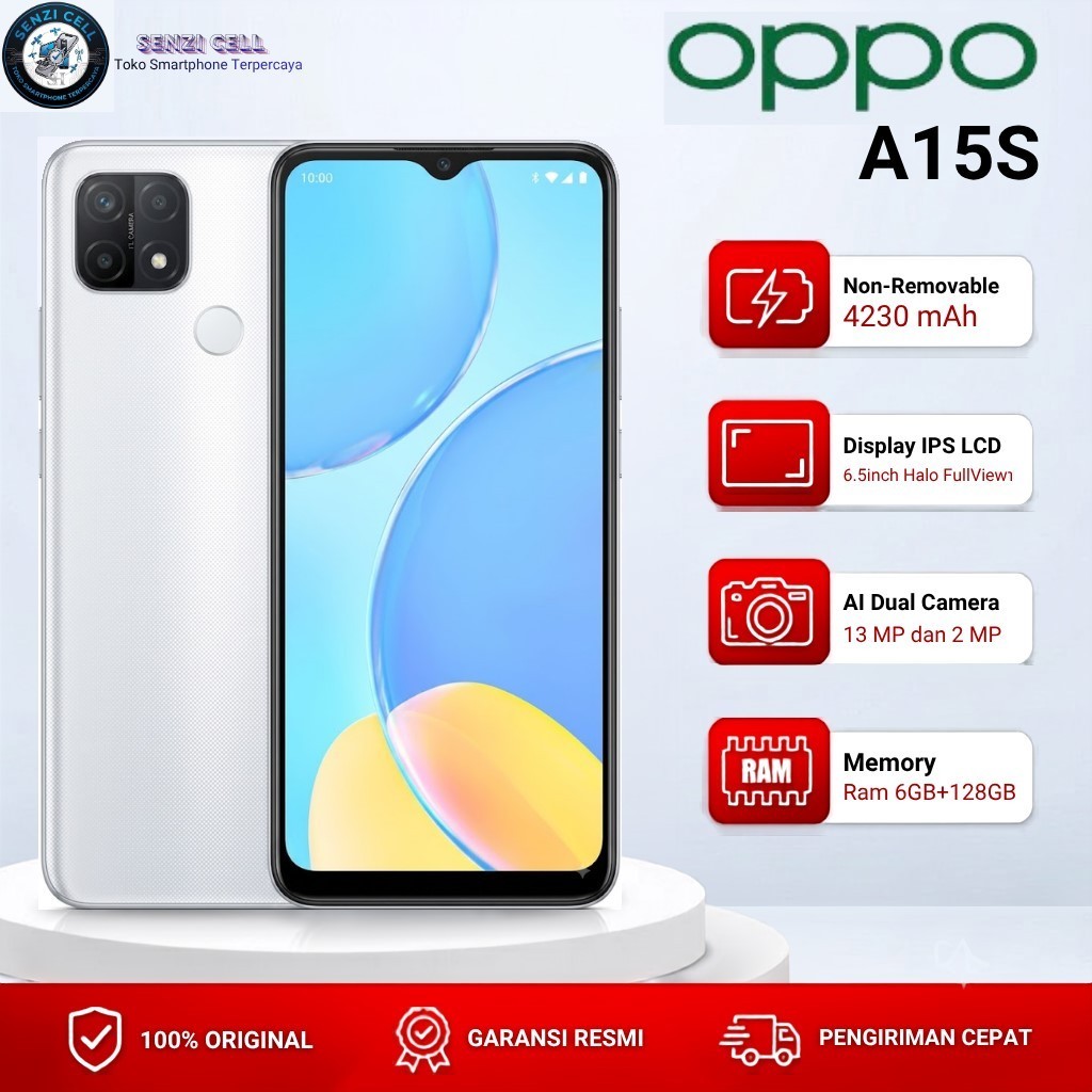 Hp Oppo A15s Kamera Jernih Batre Besar Ram 6/128Gb Second Normal Bergaransi Siap Pakai