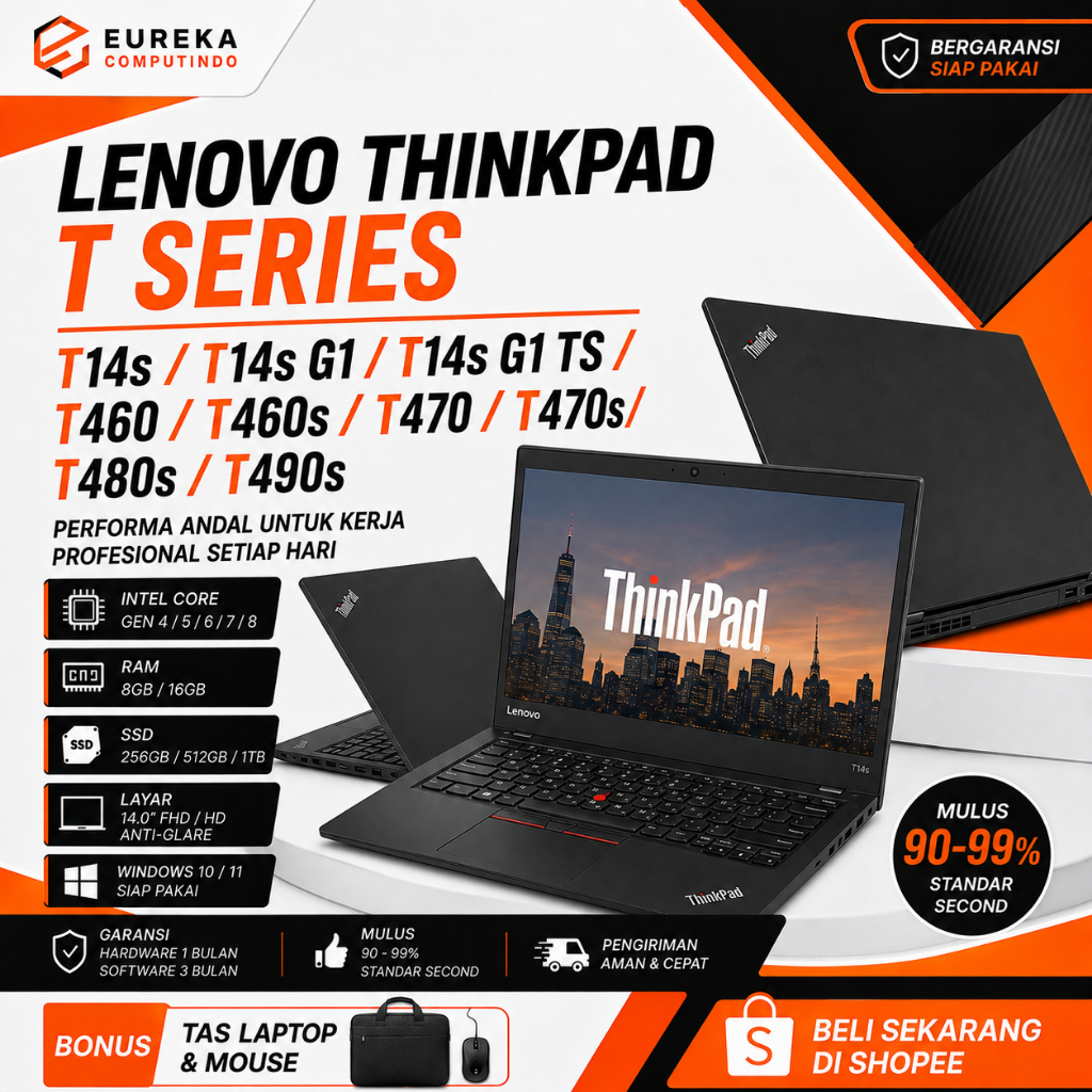 Laptop Lenovo ThinkPad T14s T14s G1 T14s G1 TS T460 T460s T470 T470s T480s T490s Core i5 i7 RAM 8GB 