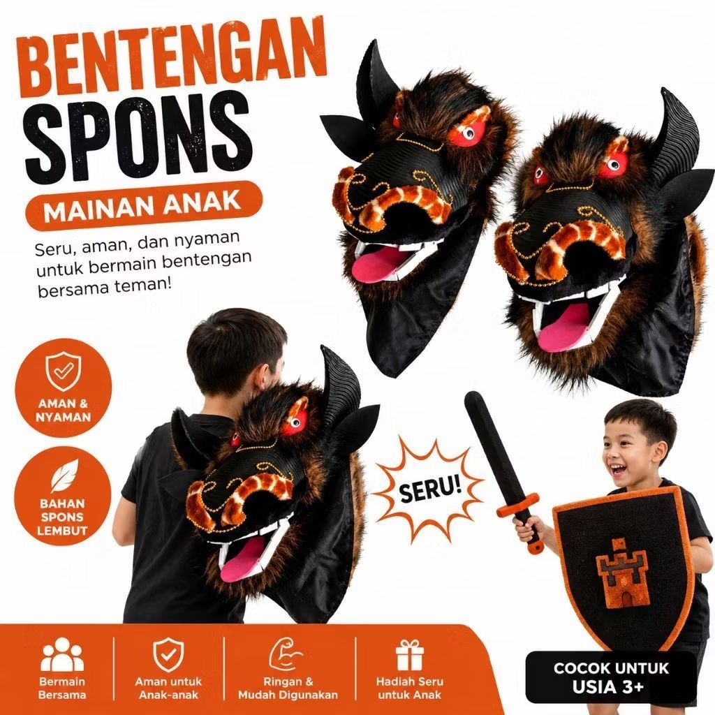 MAINAN BENTENGAN ANAK SPONS KAIN PANJANG