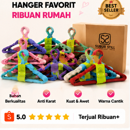 anger Baju Besi Anti Karat Premium | Gantungan Pakaian Kuat Awet Minimalis | Hanger Lemari Rumah | H