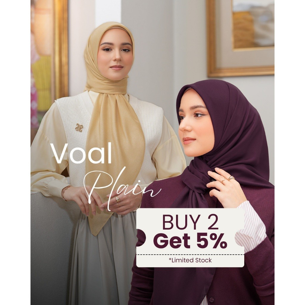 Heaven Lights - Voal Plain - Hijab Voal Polos Segi Empat