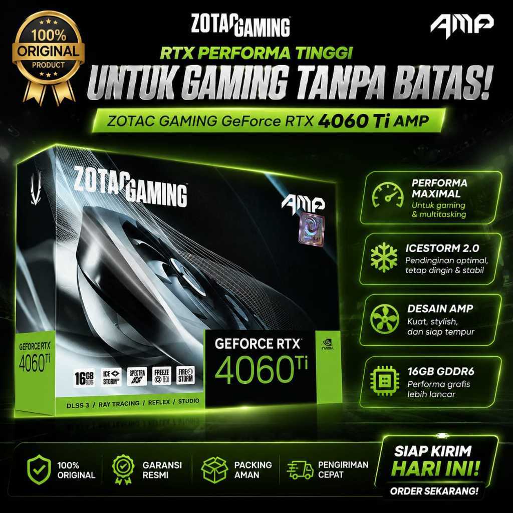 PRELOVED GEFORCE RTX 4060 Ti Zotac Gaming second like new