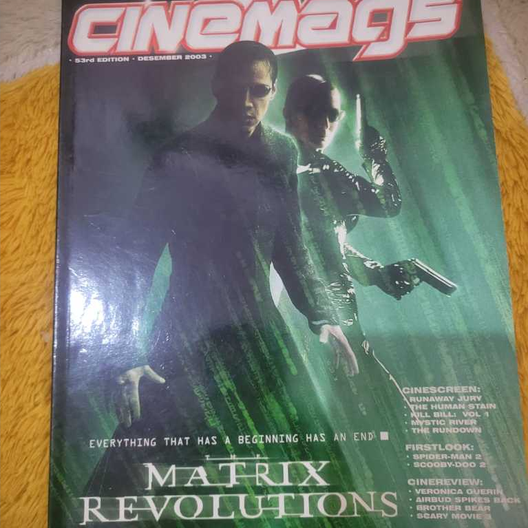 Majalah Cinemags Edisi 53 cover Film Matrix Revolutions Bonus POSTER Random
