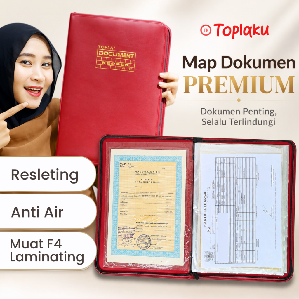 Map Dokumen Keeper Ijazah Resleting Anti Air F4 A4