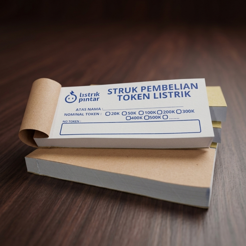 STRUK PEMBELIAN TOKEN PLN TOKEN PULSA LISTRIK BAHAN HVS 75GSM ISI 100 LEMBAR