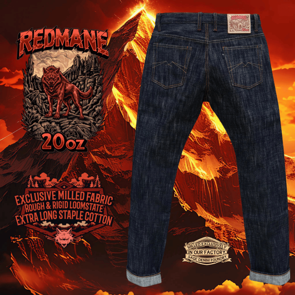 Redmane 20oz Unsanforized Extra Deep Indigo Selvedge Denim