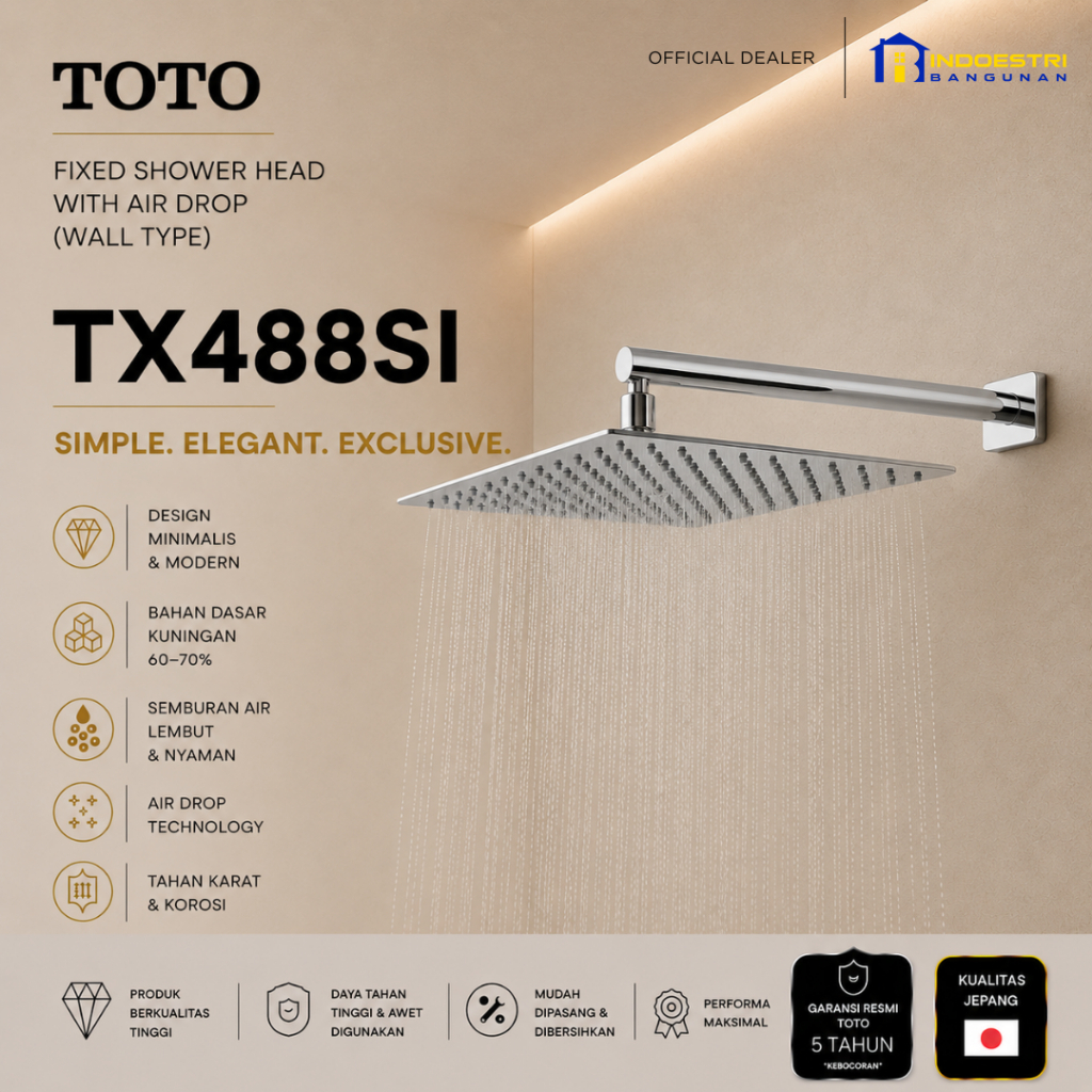 Fixed Shower Head TOTO TX 488 SI / Rain Shower TOTO TX488SI