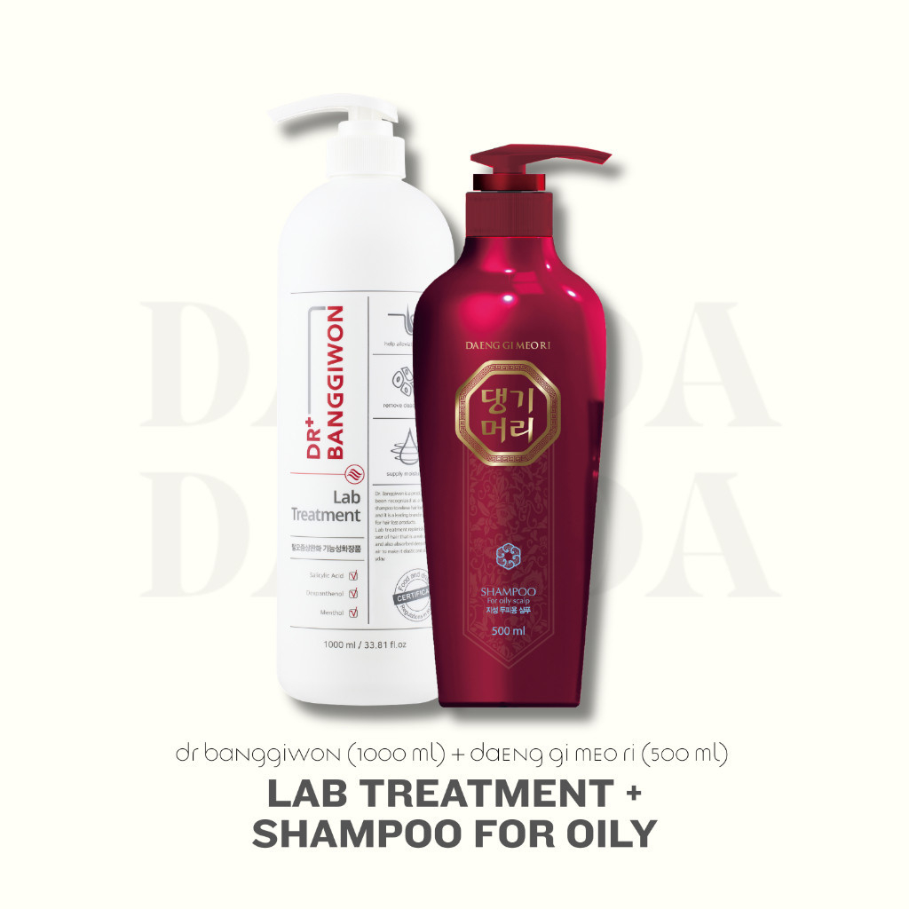 DAMOA - Shampoo for Oily 500ml + Lab Treatment 1000ml - Shampoo rambut berminyak dan rontok - Shampo
