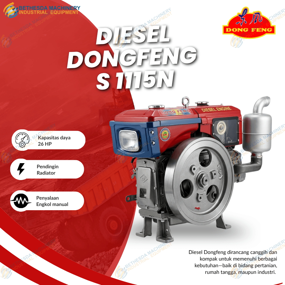 Diesel Solar 24 PK Dong Feng S 1115N - Mesin Dongfeng 24HP S 1115 M