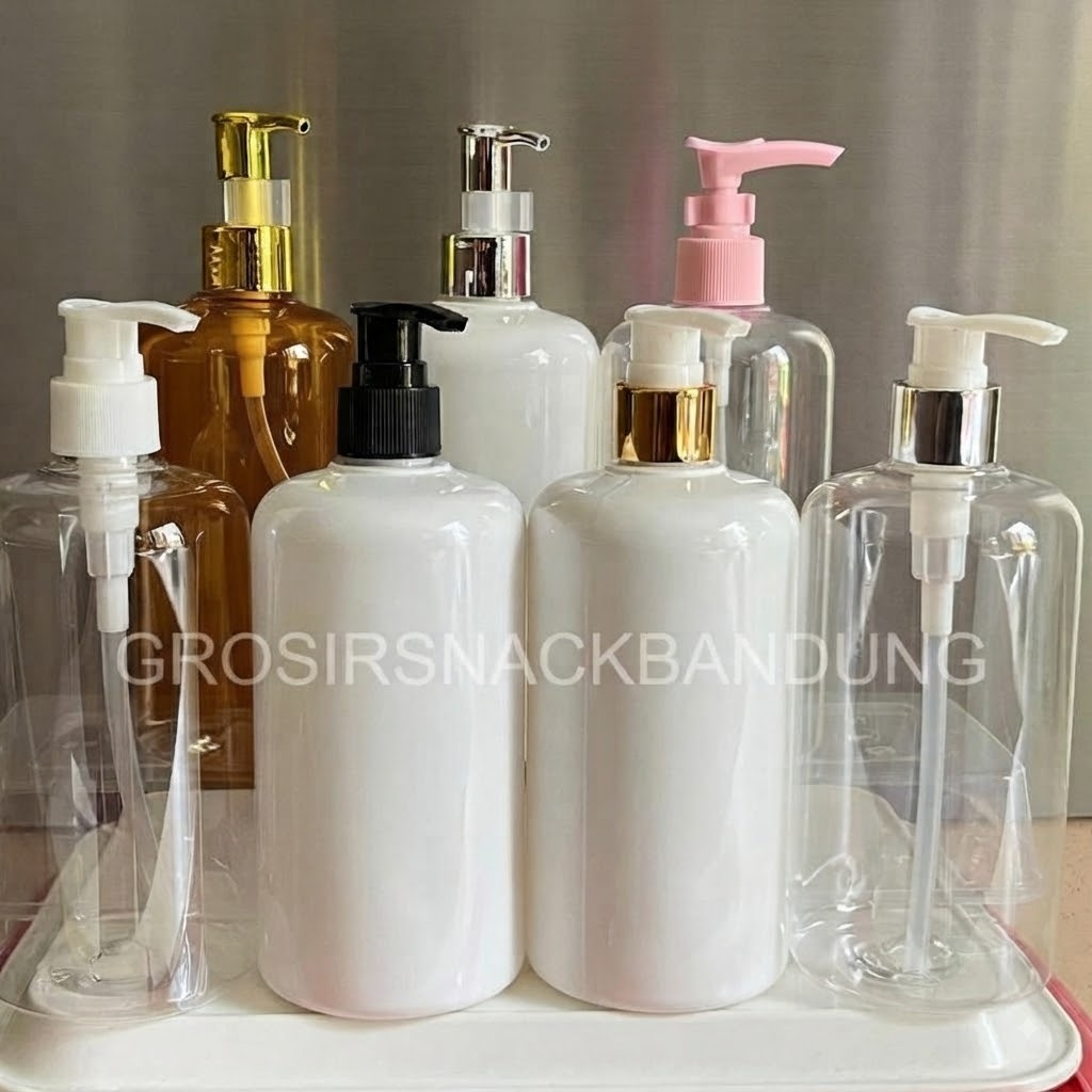 Botol PET 500ml Pump / BR 500ml Tutup PUMP / Botol Pump 500ml