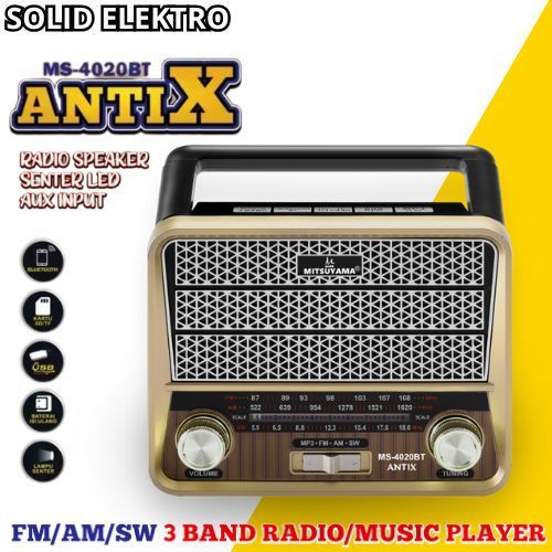 Radio Speaker Senter LED Bluetooth Mp3 Mitsuyama MS-4020BT Antix