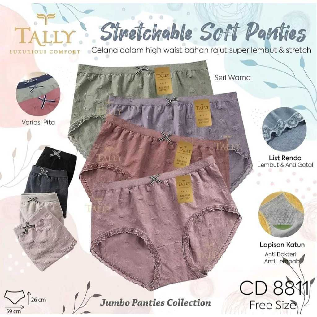Cd Tally 8811 (3pcs, 6pcs, 12pcs) Bahan Rajut Berkualitas SuperSoft & Comfort Nyaman Dipakai Karet S