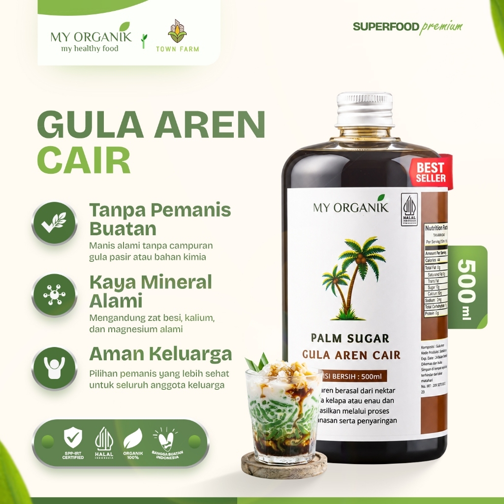My Organik - Gula Aren Cair Premium Legit Palm Sugar Liquid Gula Aren Es kopi susu rekomendasi