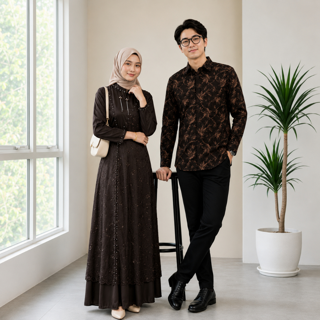 Dress Couple Kemeja Batik Premium Sarimbit Kondangan Lamaran Mewah Elegan Simpel
