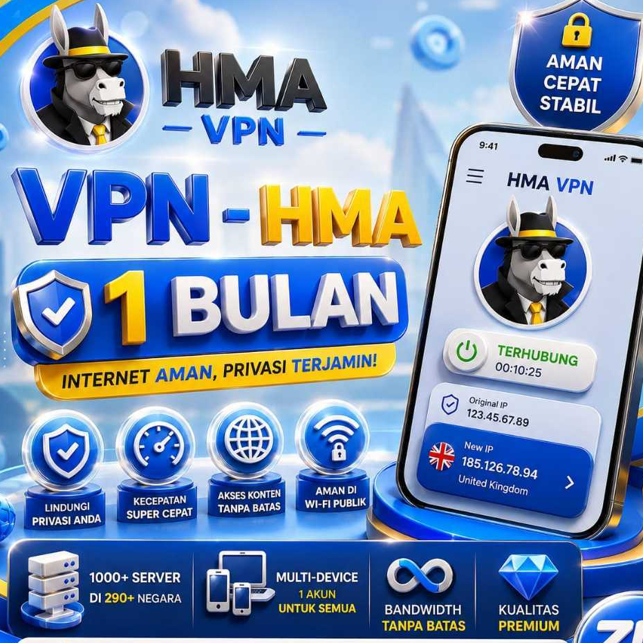 hma vpn 1 bulan  all device garansi full
