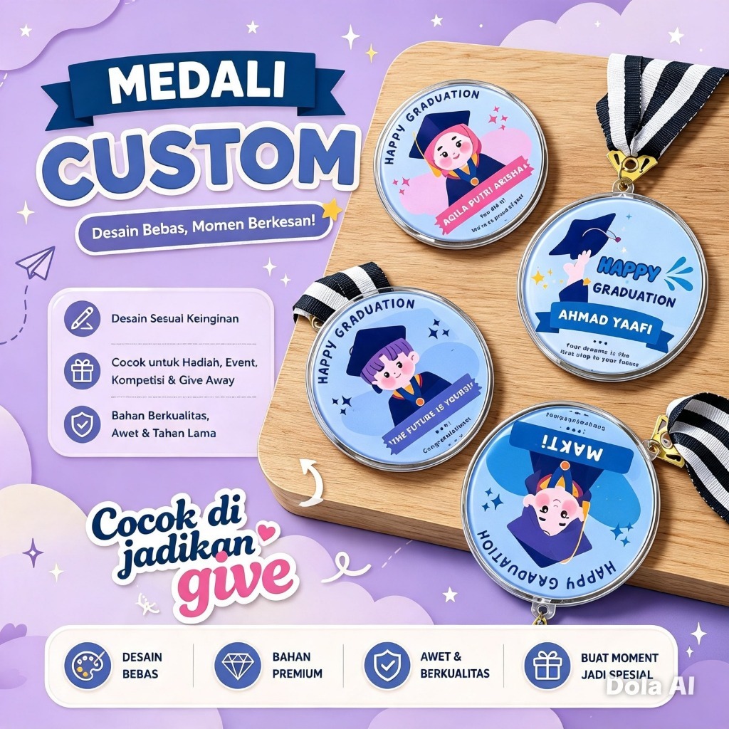 MEDALI CUSTOM | MEDALI WISUDA | MEDALI HARI GURU | MEDALI BEST TEACHER | MEDALI HARI IBU