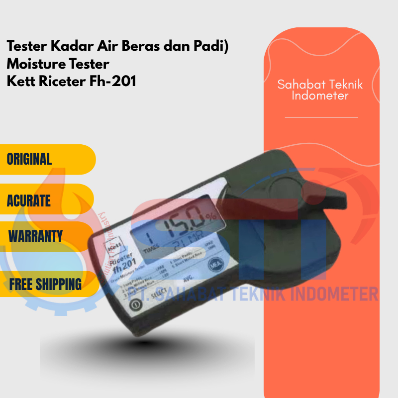 Original Jepang Tester Kadar Air Beras dan Padi Kett Riceter FH-201 Moisture Tester