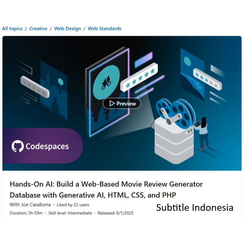 Course Hands-On AI: Build a Web-Based Movie Review Generator Database with Generative AI, HTML, CSS,