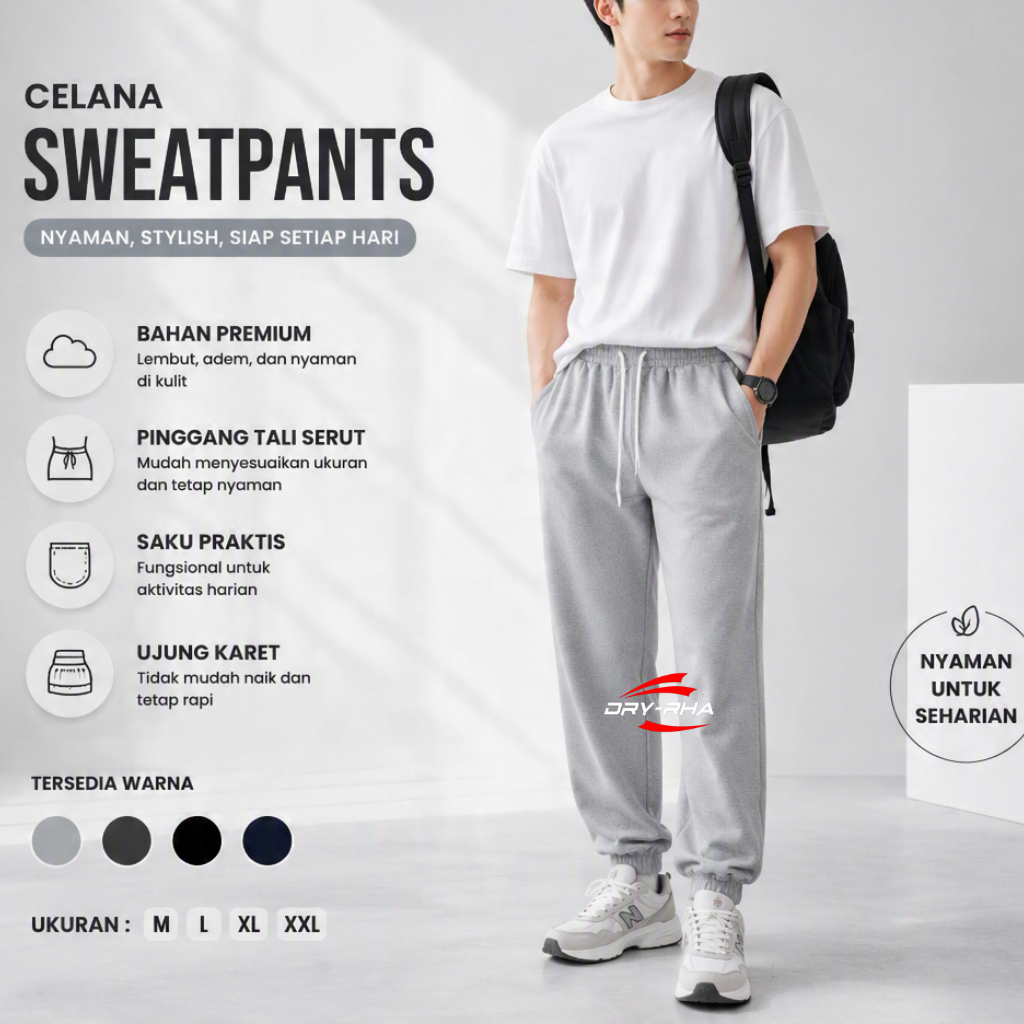 Dryrha Celana Jogger Sweetpants Pria Korea Style Jogger pants Premium Jogger Pria Wanita