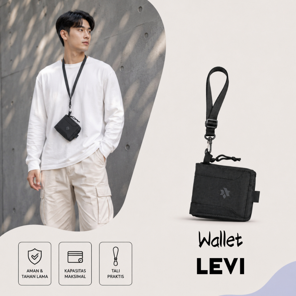ATRAX - Dompet Lipat Pria Wanita Simple Minimalis Dompet Kalung Leher Keren Murah Berkualitas