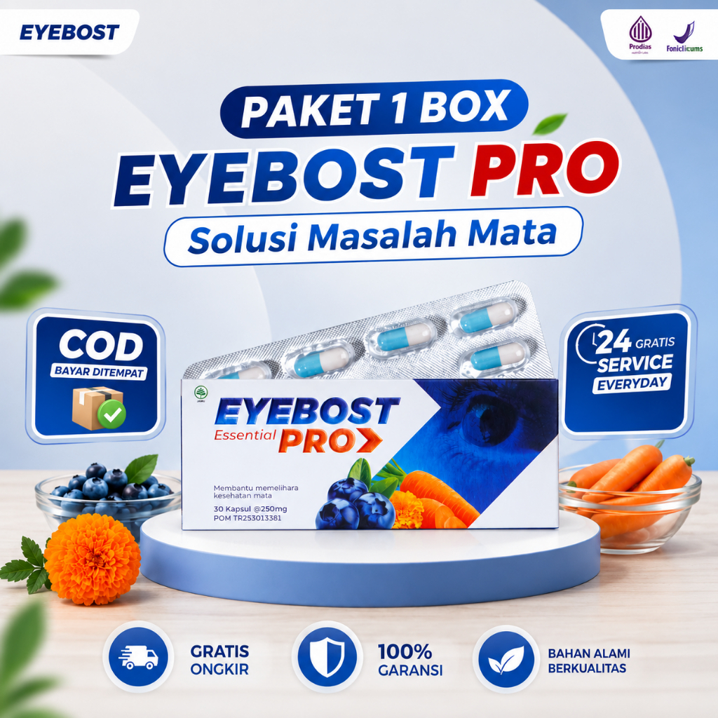 Eyebost Pro Suplemen Mata Herbal Vitamin Mata Minus Plus Silinder Buram Rabun Jauh Dekat Kabur Lelah