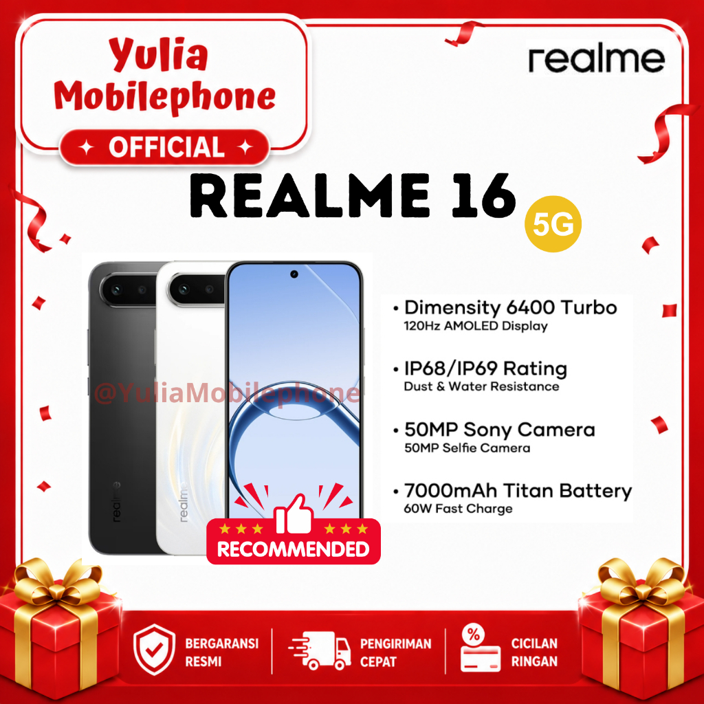Realme 16 5G 8/256GB NFC Garansi Resmi
