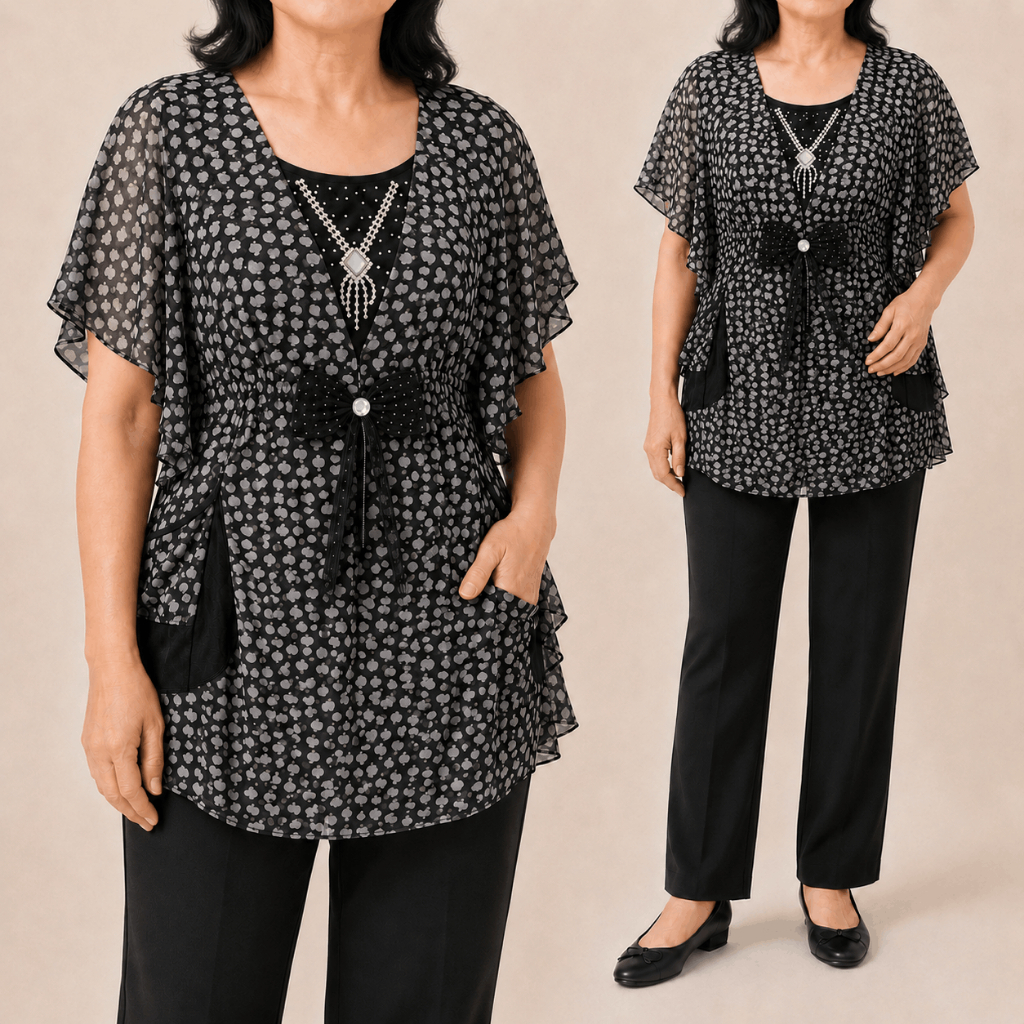 BLOUSE WANITA DEWASA SIFON MODEL KELELAWAR PAYET ATASAN IBU LONGGAR PESTA ARISAN