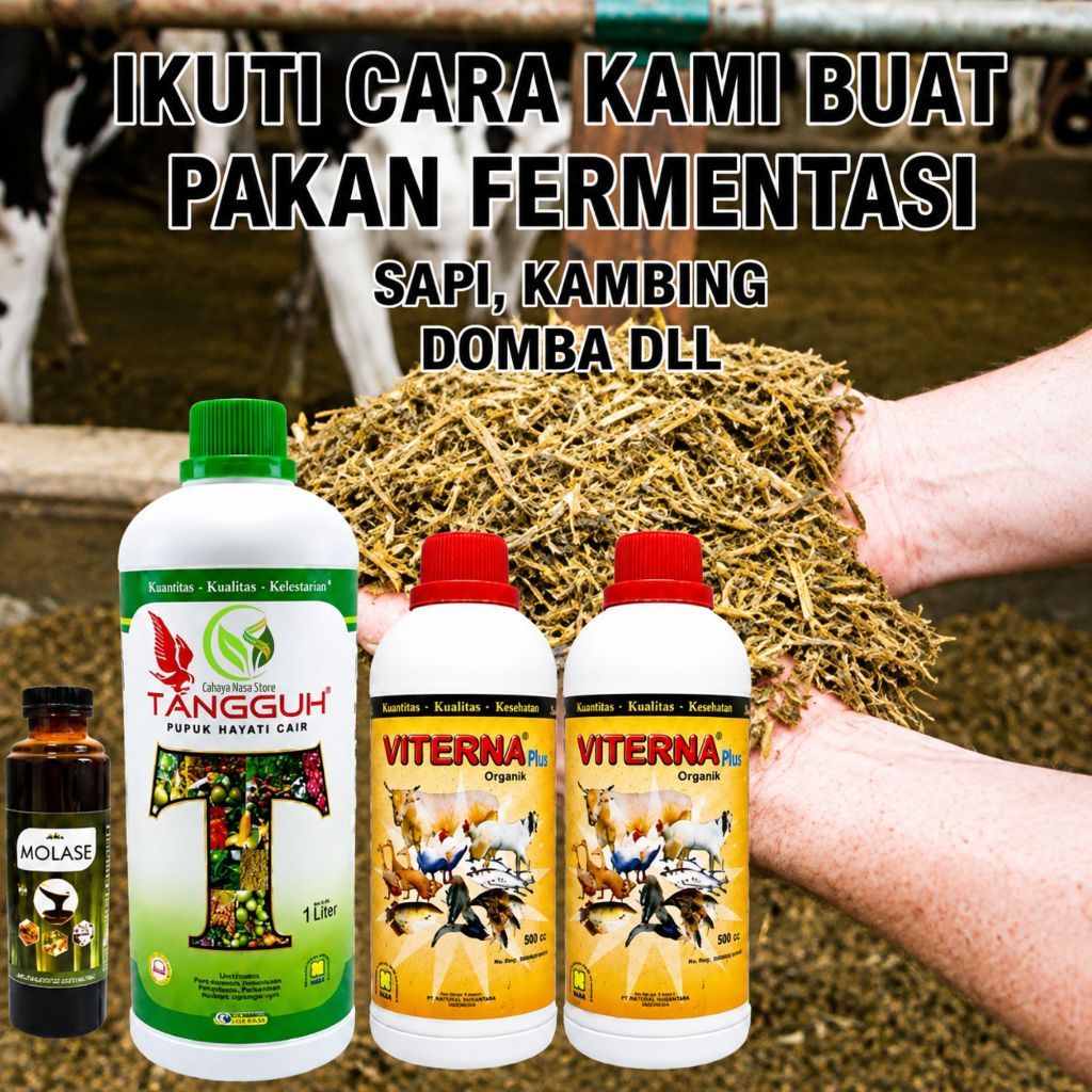 TANGGUH Pupuk Hayati Cair 1 Liter VITERNA Plus Organik Molase Pakan Fermentasi Sapi Kambing Domba