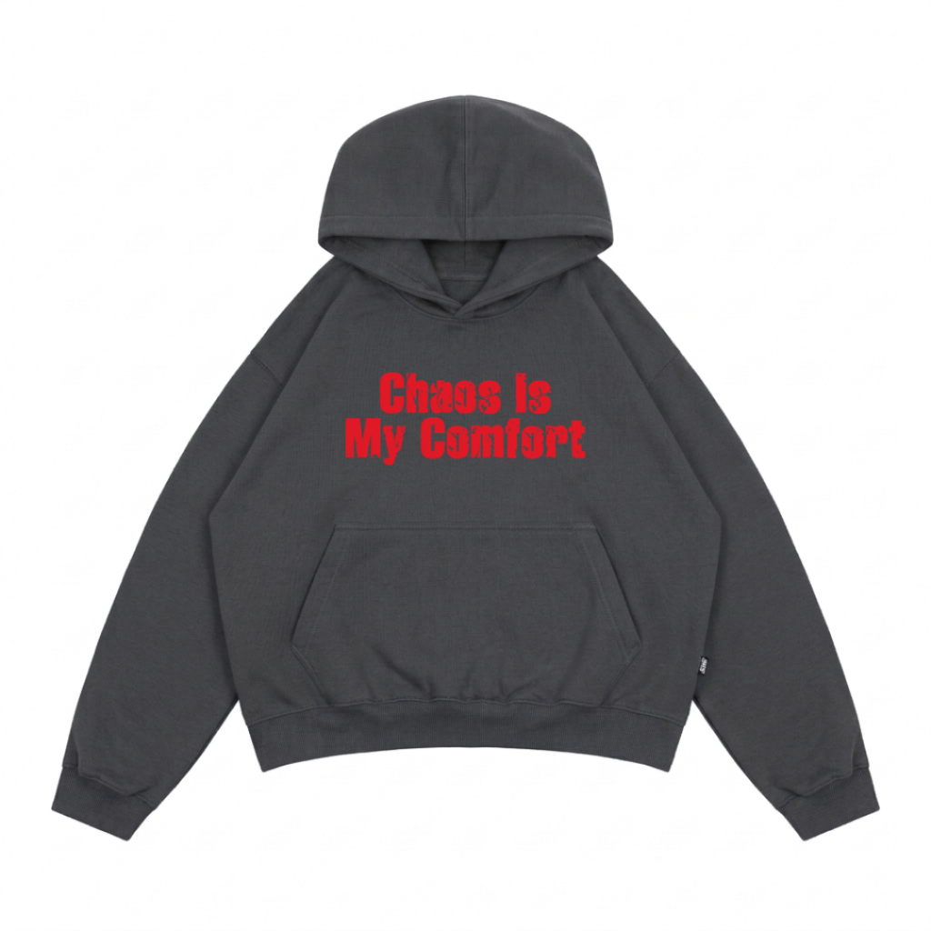 ZODIAX SWEATER HOODIE BOXY COUNTRY DARKGREY 300GSM