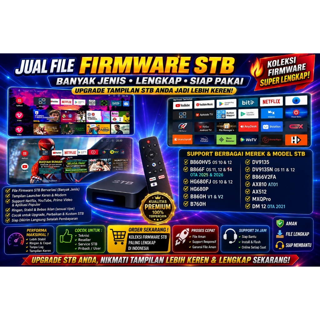 FIRMWARE STB ANDROID TV LENGKAP BANYAK FIRMWARE B866F B860H V5 DAN LAINYA