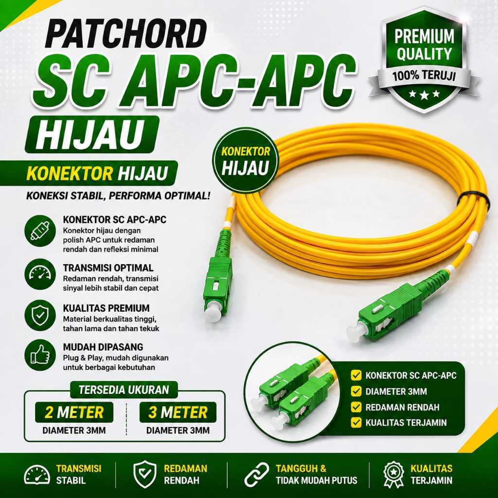 PATCHCORD SC APC TO SC APC  HIJAU