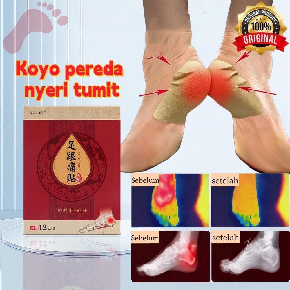 Plantar Fasciitis Terapi 12PCS Heel pain relief  kaki Koyo Kaki Pereda Nyeri Obat kaki bengkak Obat 