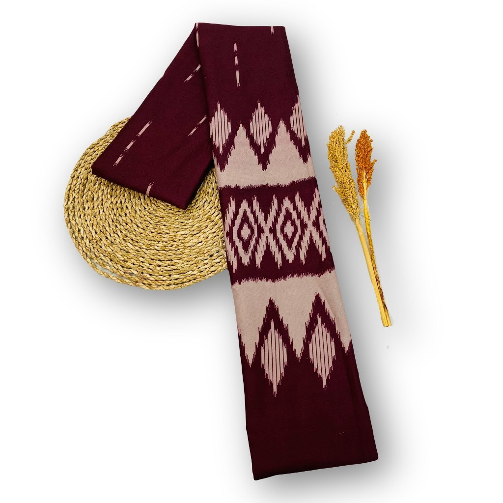 Benang Raja Kain Batik Katun Tenun Burgundy (HANYA KAIN SAJA TANPA BOX